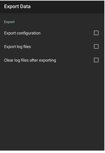 Export Data Options