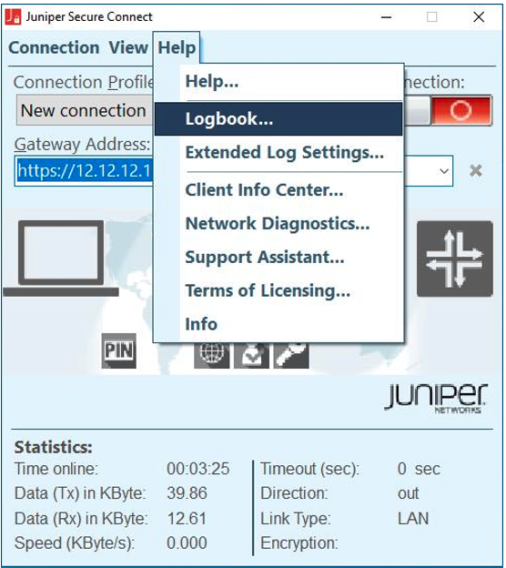 Logbook Menu Option