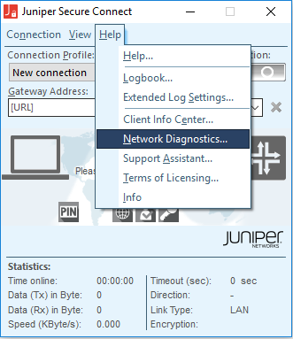 Network Diagnostics Menu Option