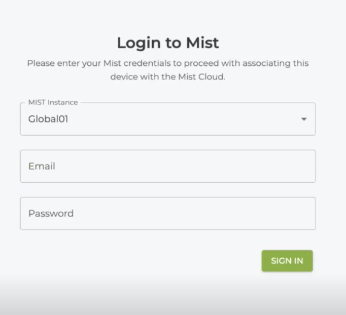 Login to Mist