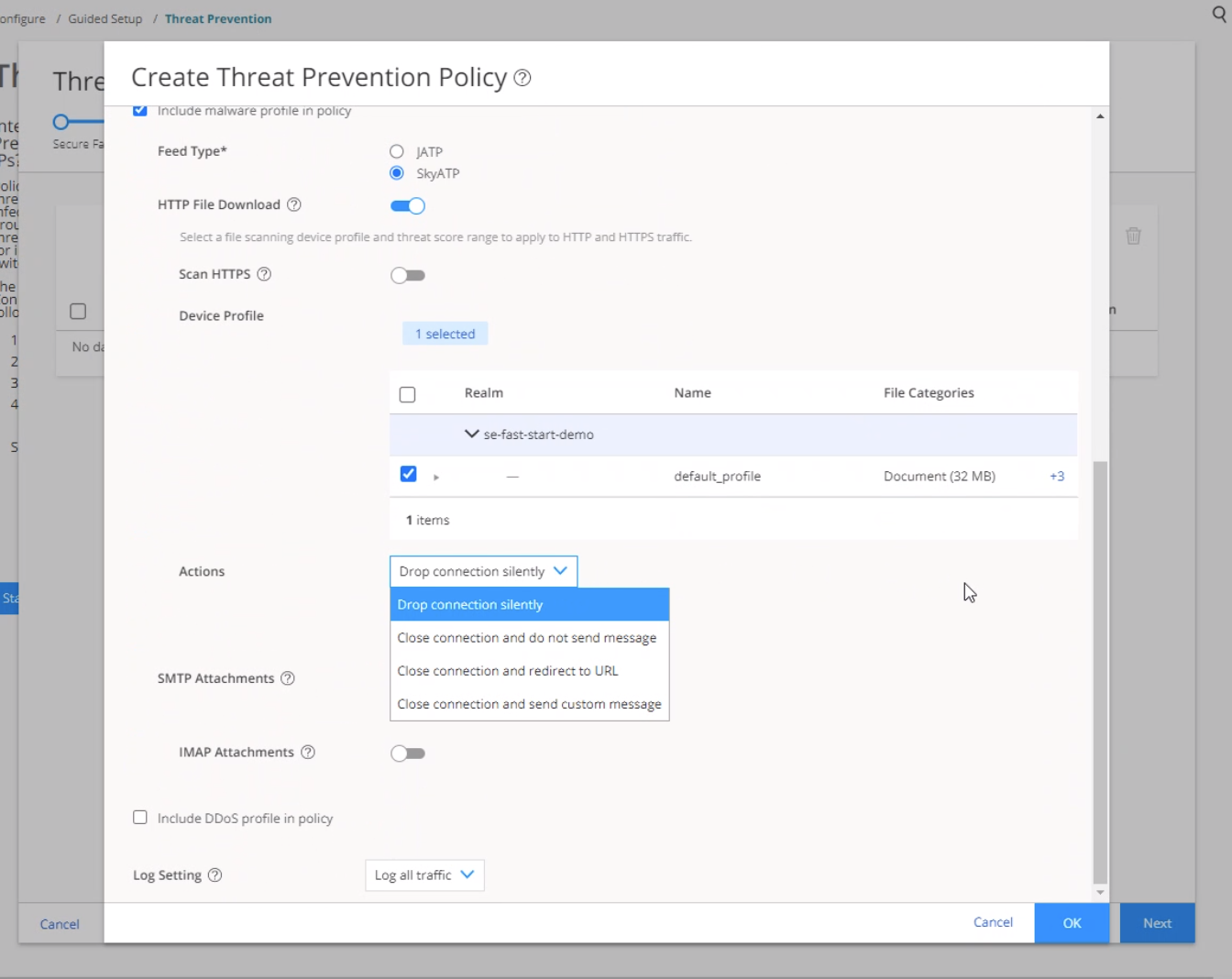Create Threat Prevention Policy 3